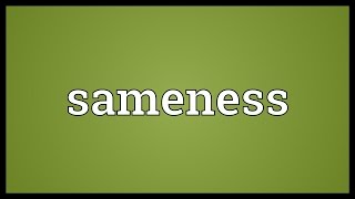 Sameness Meaning