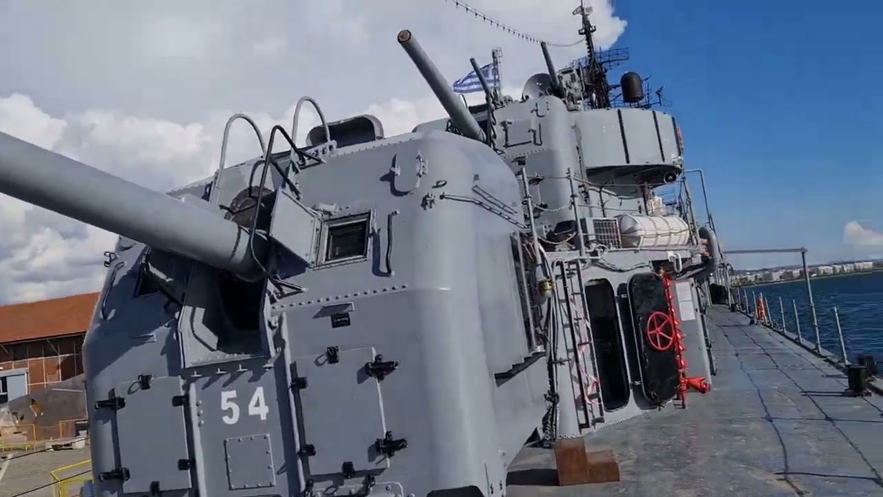 HS Velos (D-16) - the Hellenic Navy museum ship in Thessaloniki harbor