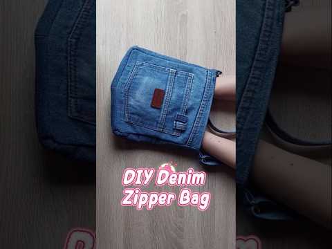 DIY Denim Zipper Bag Tutorial 👖👜✨ #tips #tips #trending