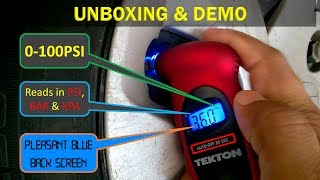 Tekton 5941 Digital 100 PSI Tire Gauge Unpacking | Testing screenshot 5