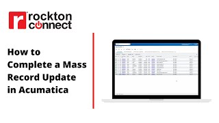 Famous How to Complete a Mass Record Update in Acumatica Profile