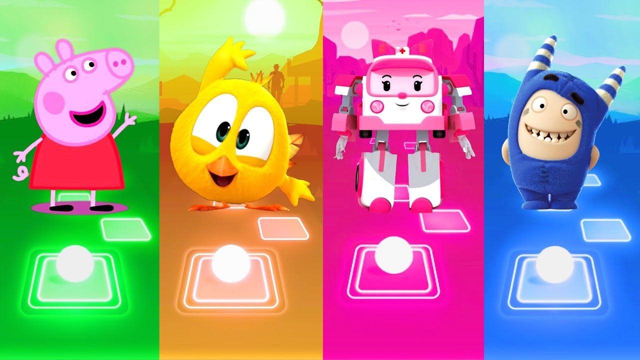 Peppa Pig vs Where's Chicky vs Robocar vs Oddbods - Tiles Hop.