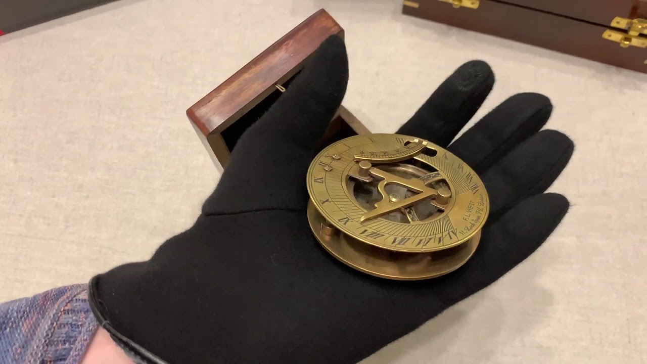 Компас корабельный морской, Brass sundial compas, Nautical 1663-B