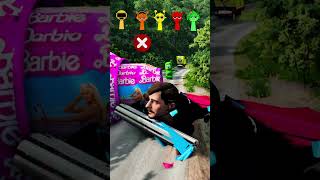 GummyBear va Spiderman vs Ironman vs barbie vs McQueen vs bollard vs yashl323 #automobile #beamngrao