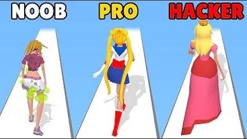 NOOB vs PRO vs HACKER in Makeover Run ~ Mobile game