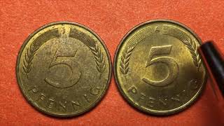 5 Pfennig 1990 - Federal Republic of Germany - 1st Year Berlin Mint Mark Bundesrepublik Deutschland