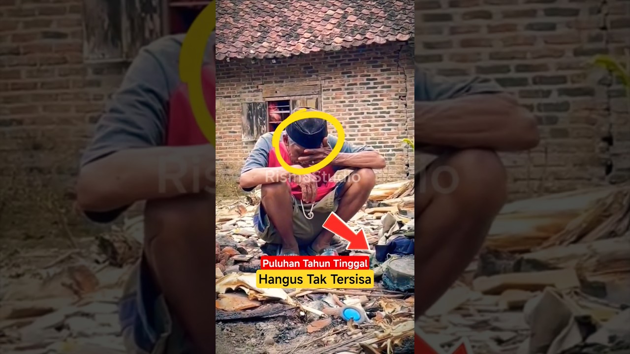 Rumah Kakek Kaemi Hangus Tak Bersisa, Puluhan Tahun Tinggal Kini Tinggal Abu‼️