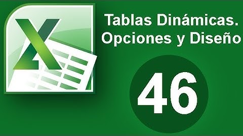 Tutorial Excel (Cap. 46) Tablas Dinámicas. Opciones y Diseño
