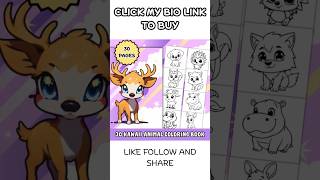 Cute Kawaii Animals Coloring Pages Digital Download #coloring #coloringbook #animals #youtube