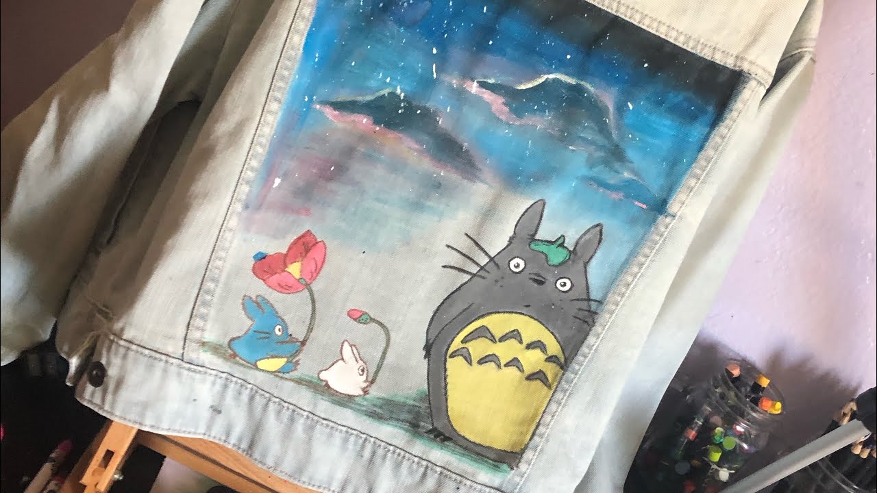 Painting My Sister’s Jacket + Her Reaction | Art vlog - YouTube