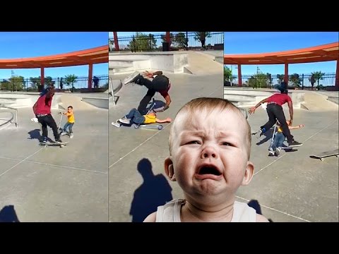 GUY SLAMS INNOCENT SCOOTER KID