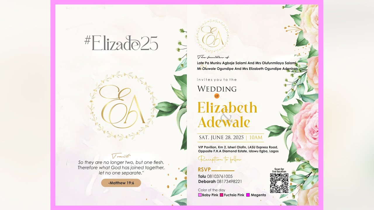 LIVE BROADCAST OF ELIZABETH & ADEWALE WEDDING