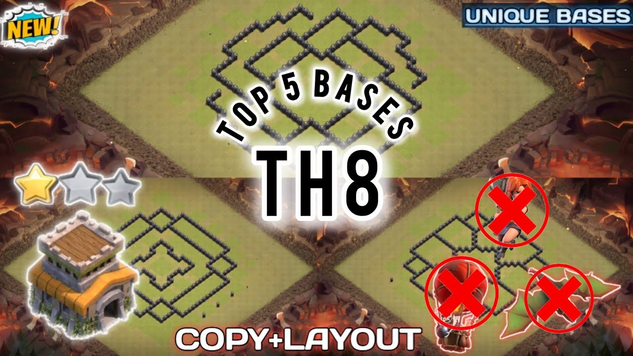 NEW INSANE TOP 5 BASES TH8 BASES [DEFENCE] BASE 2026 