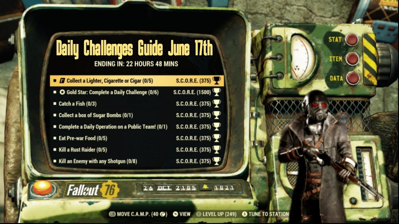 fo76 collect lighter cigarette Fallout 76: Season 25: Appalachia Under Siege! Daily Challenges Guide June  17