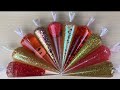 Deep Red Glitter Slime Making Clear Slime With Piping Bags | Satisfying Slime Video