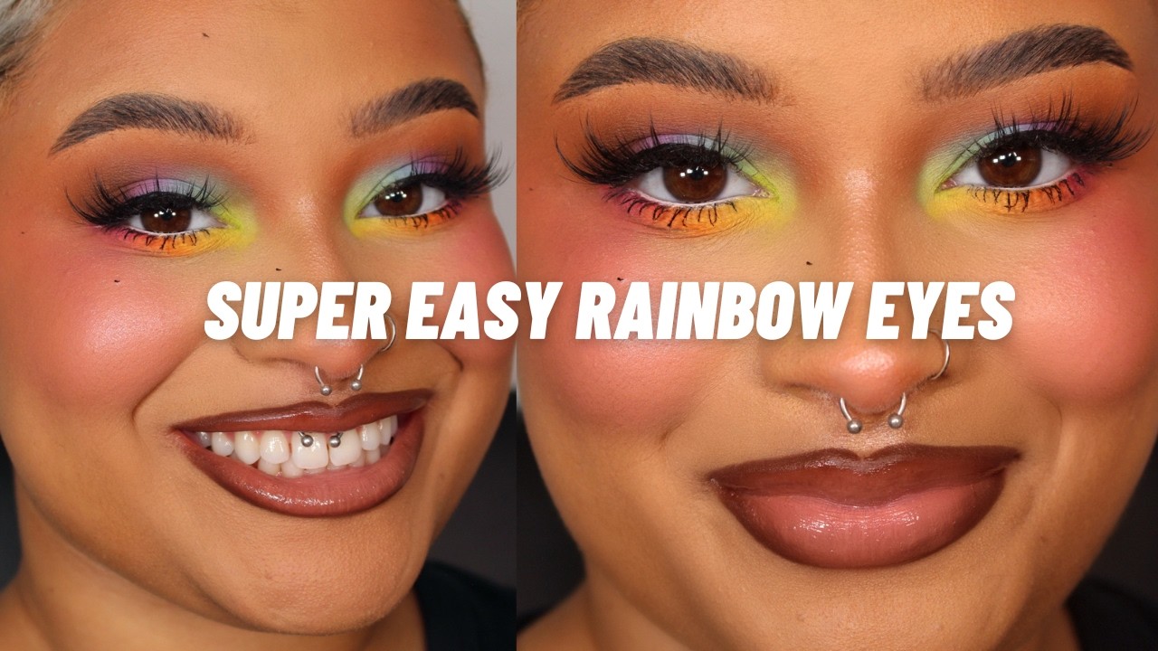 HOW TO DO: SUPER EASY RAINBOW EYESHADOW LOOK TUTORIAL