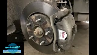 How to change front brake pads on Grand caravan 2008- 2019 replacement VW Routan Volkswagen (EP 61)
