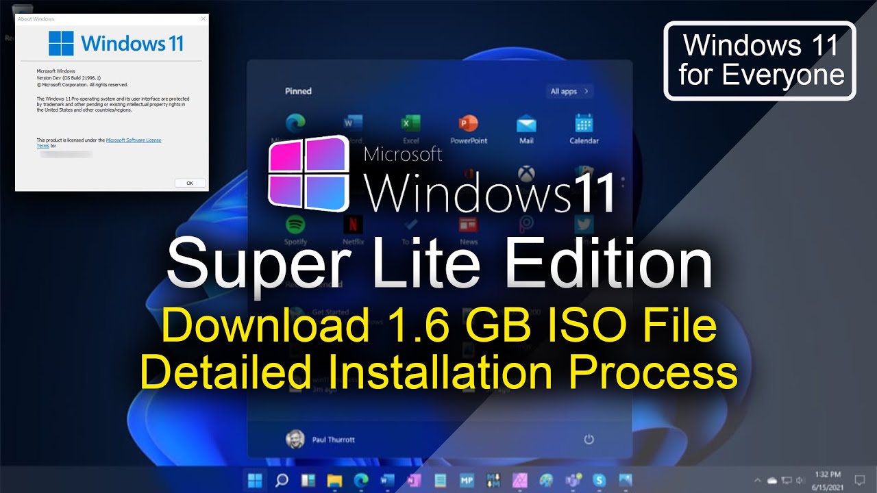 Windows 11 Super Lite Edition Download 1.6 GB ISO Detail