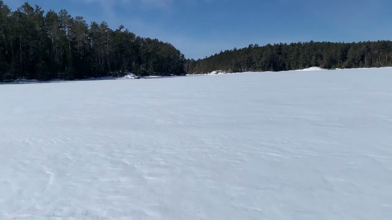 Spring skiing on Saganaga Lake