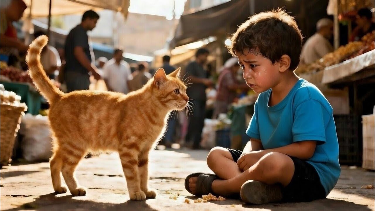 "The Orange Cat Who Saved a Starving Homeless Boy – A Tear-Jerking True Story"