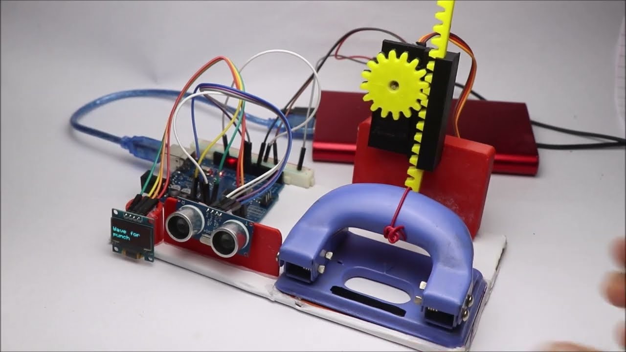 Arduino paper hole punch device