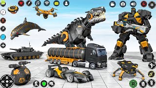 Dolphin Robot Transform Wars Car Flying Dolphin Big Drone Robot Fighting Game New - Android Gameplay screenshot 3
