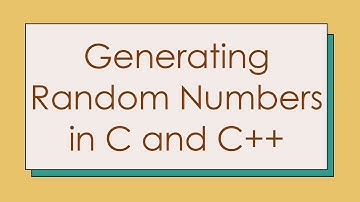 Generating Random Numbers in C and C++