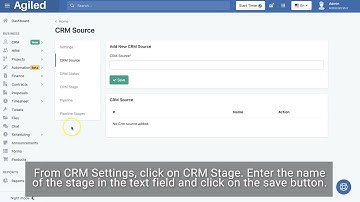 How To Add CRM Stage in Agiled