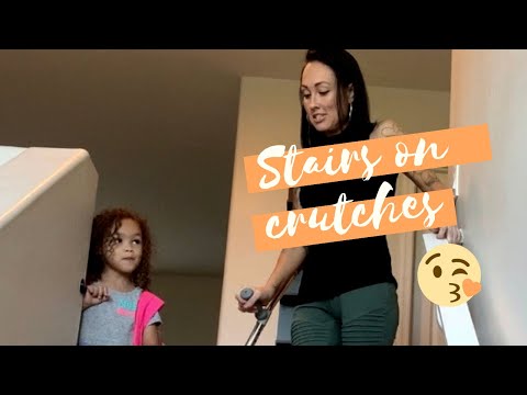 Walking down stairs on crutches| Disabled mother of three #CerebralPalsy #Inclusion #InThisTogether
