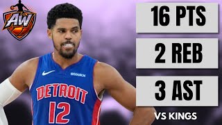 Tobias Harris 16 Pts, 2 Rebounds, 3 Ast Vs Kings 2025-26 Nba Season