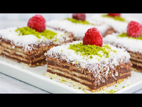Butterkeks Pudding Kuchen Mit Nur 3 Zutaten - Butterkekskuchen Mit Schokopudding Und Kokosraspeln
