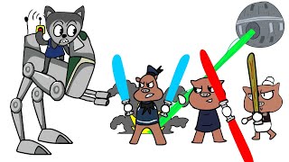Three Little Pigs Analog Horror Characters play STAR WARS |  3 little pigs analog horror
