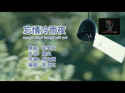 张学友 忘情冷雨夜 mong4 cing4 laang5 yu5 ye6(粤语伴奏Karaoke pinyin歌词版)