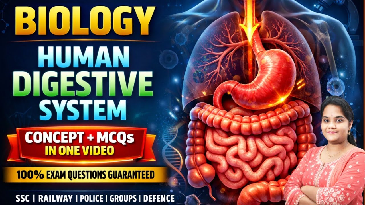 Human Digestive System 🔥 Complete Concepts + MCQs | 100% Exam Questions | Biology