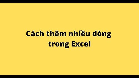 Cách thêm nhiều dòng trong Excel