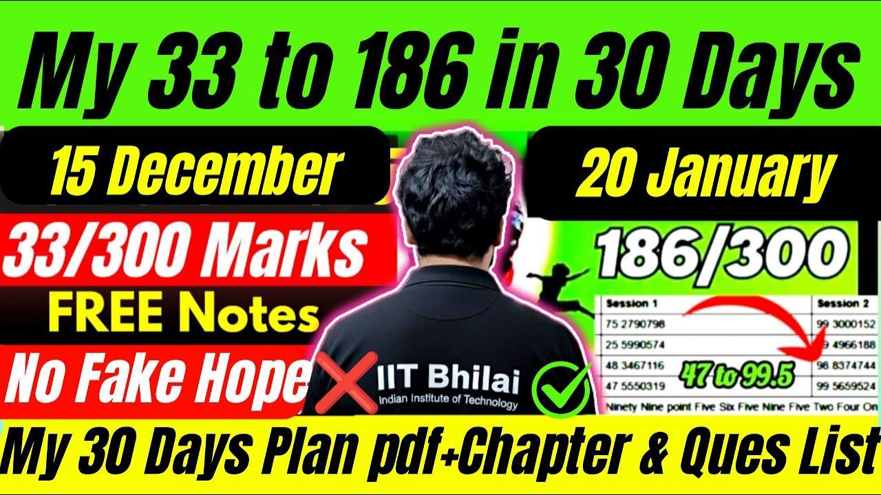 I Score 99 percentile in 30 days🔥| Last 30 Days Strategy | JEE Advance ...