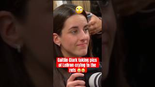 Caitlin Clark taking pics of LeBron crashing out 💀 #nba #shorts #caitlinclark #foryou