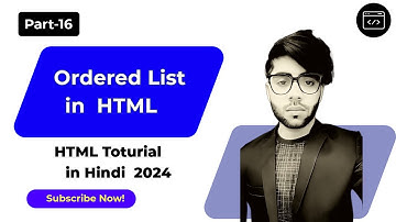 Part-16 : Ordered List in HTML | How to Create an Ordered List in HTML |  @KhalidFarooq5