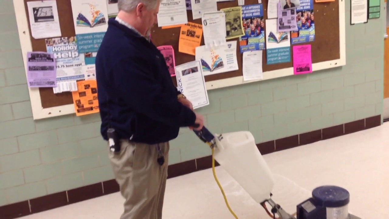 Andrew Hughes shows HowTo Use a slow Speed Floor Scrubber