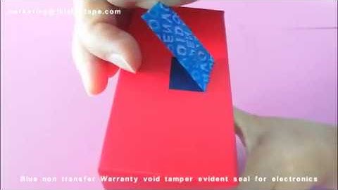 Blue non transfer Warranty void tamper evident seal for electronics
