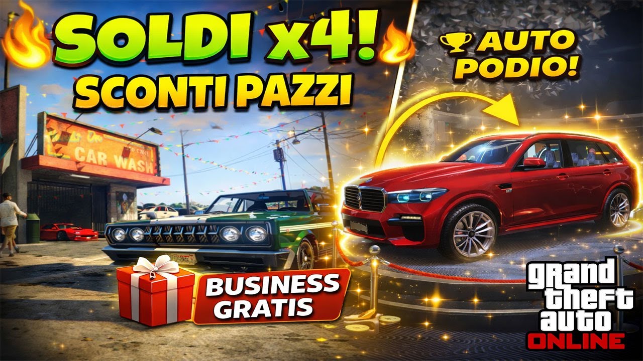 BUSINESS GRATIS E SOLDI x4 AGGIORNAMENTO SETTIMANALE GTA ONLINE CON NUOVI SCONTI