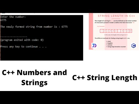 C++ String Length and C++ Numbers and Strings