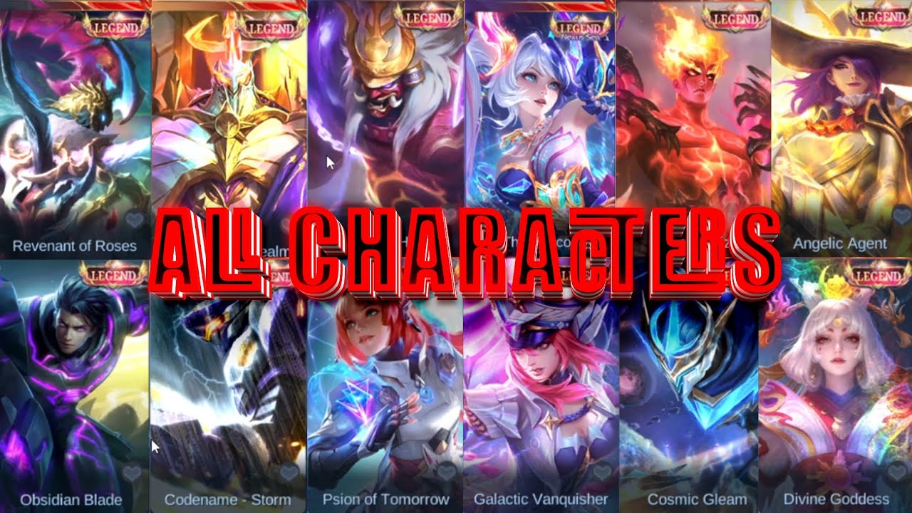 MOBILE LEGEND ALL CHARACTERS LEGEND SKIN | BOSS GAMING - YouTube