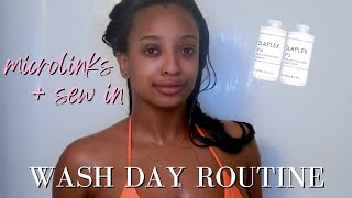 How To: 4c hair wash day routine with sew-in + microlinks 2023