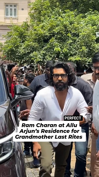 Ramcharan with allu arjun 😢 at her grandmother death #bollywood #trending #shorts #alluarjun