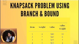 Solving the Knapsack Problem with Branch and Bound Method|| Simple Explanation|| Solved Example