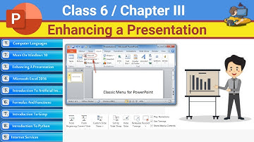 Class 6 Chapter 3 - Enhancing a Presentation | CBSE based Enhancing a Presentation  | NCERT
