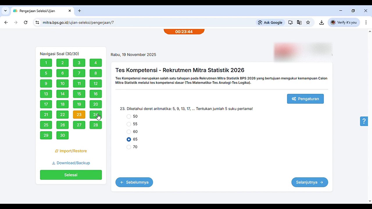 Soal Asli Terbaru Tes Mitra BPS 2026