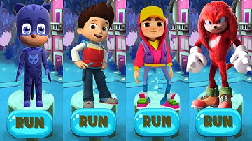 Tag with Ryan PJ Mask Catboy vs Ryder Paw Patrol vs Pride Jake Subway Surfers vs Movie Knuckles Dash