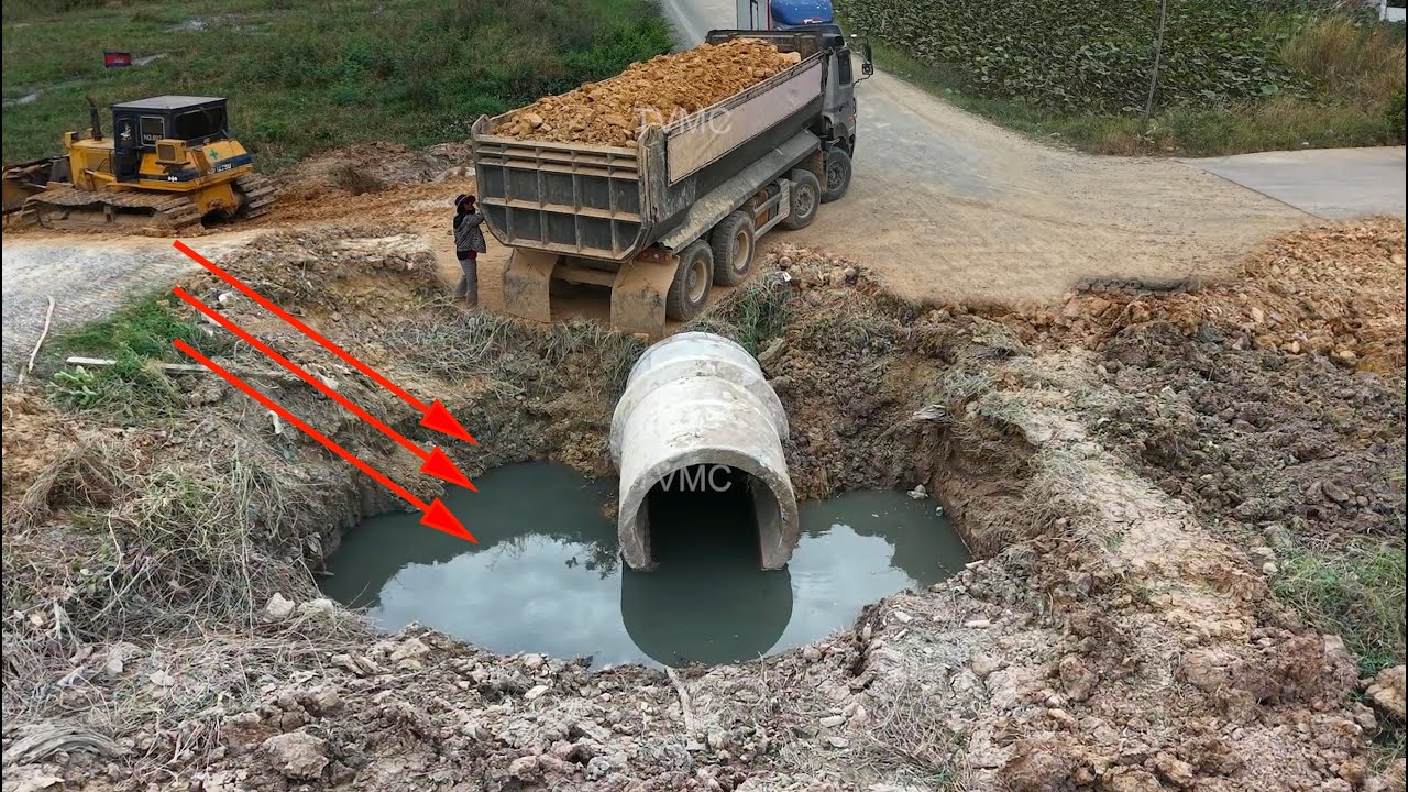 Impressive First Step1 Build Foundation Village Road By Dozer Push & Truck24T Unloading Stone